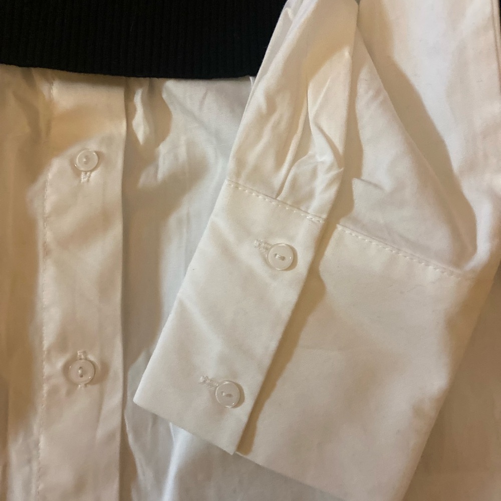 Maeve Black and White Button Down Shirt - Picture 8 of 12